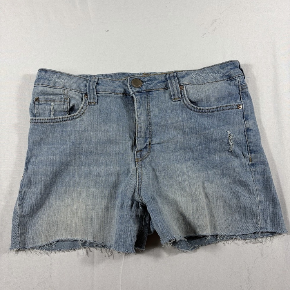 7 For All Mankind Weekend Shorts Womens Size 10 Light Wash Distressed‎ Denim